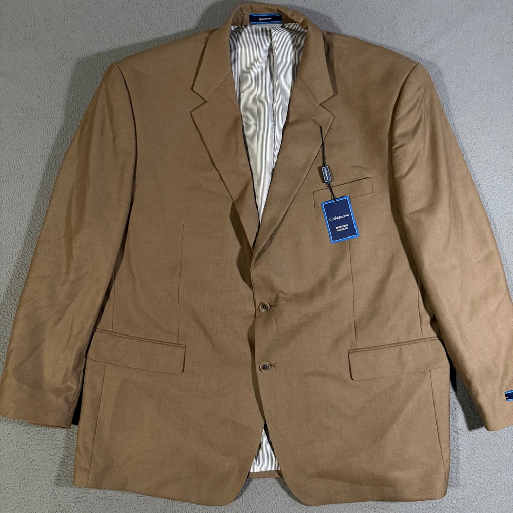 Croft & Barrow Sportcoat Mens 50R Med Reg Classic Fit Tan‎ Brown Blazer NWT